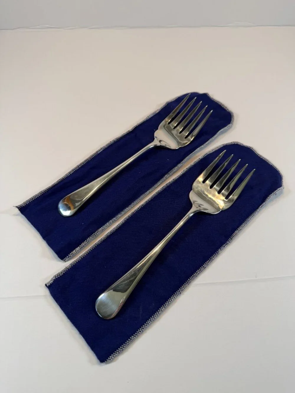 Vintage K&M Silver Plate Serving Forks Set of 2